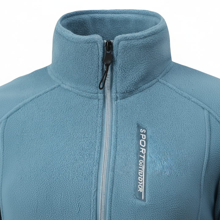 Robuste Damen Fleecejacke Ingrid mit Reißverschluss & hohem Stehkragen. Perfekt für Wandern, Sport & Herbst/Wintermode.
