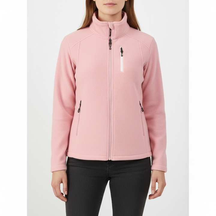 Damen Fleecejacke Ingrid: Leicht, atmungsaktiv, warm. Mit Stehkragen und durchgehendem Reißverschluss. Für Sport & Outdoor.