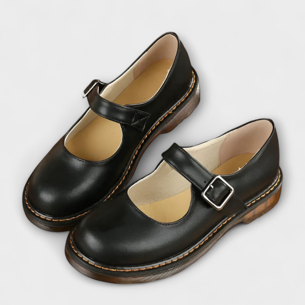 Bequeme klassische Damenschuhe, flache Mary Janes mit Schnalle, perfekt für Büro & Freizeit im Frühling.