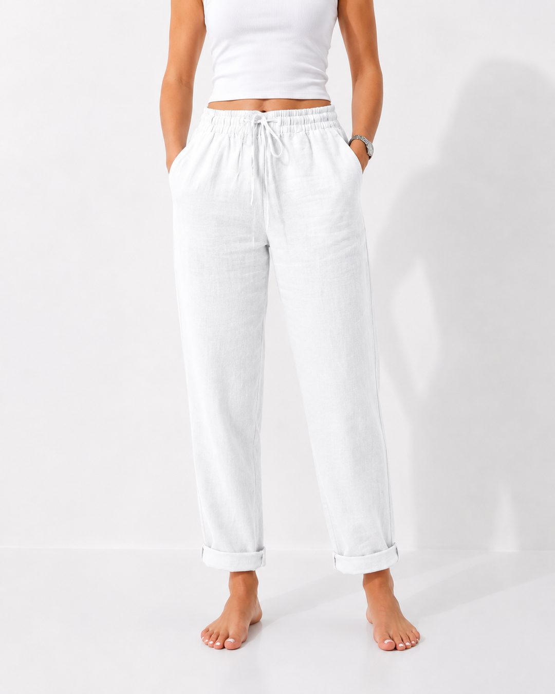 Alltagstaugliche Damenhose: Weite Sommerhose mit Gummizug für maximalen Komfort. Ideal als Freizeithose.
