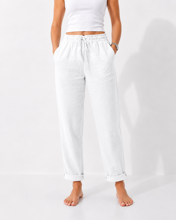 Alltagstaugliche Damenhose: Weite Sommerhose mit Gummizug für maximalen Komfort. Ideal als Freizeithose.