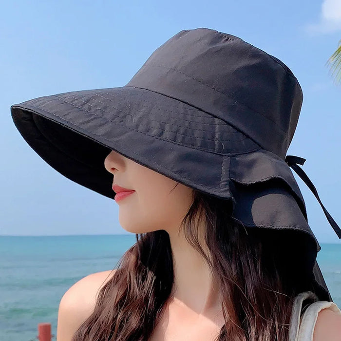 Damen-Sonnenhut mit UV-Schutz: atmungsaktiv, elegant & mit breiter Krempe für optimalen Sonnenschutz im Sommer.