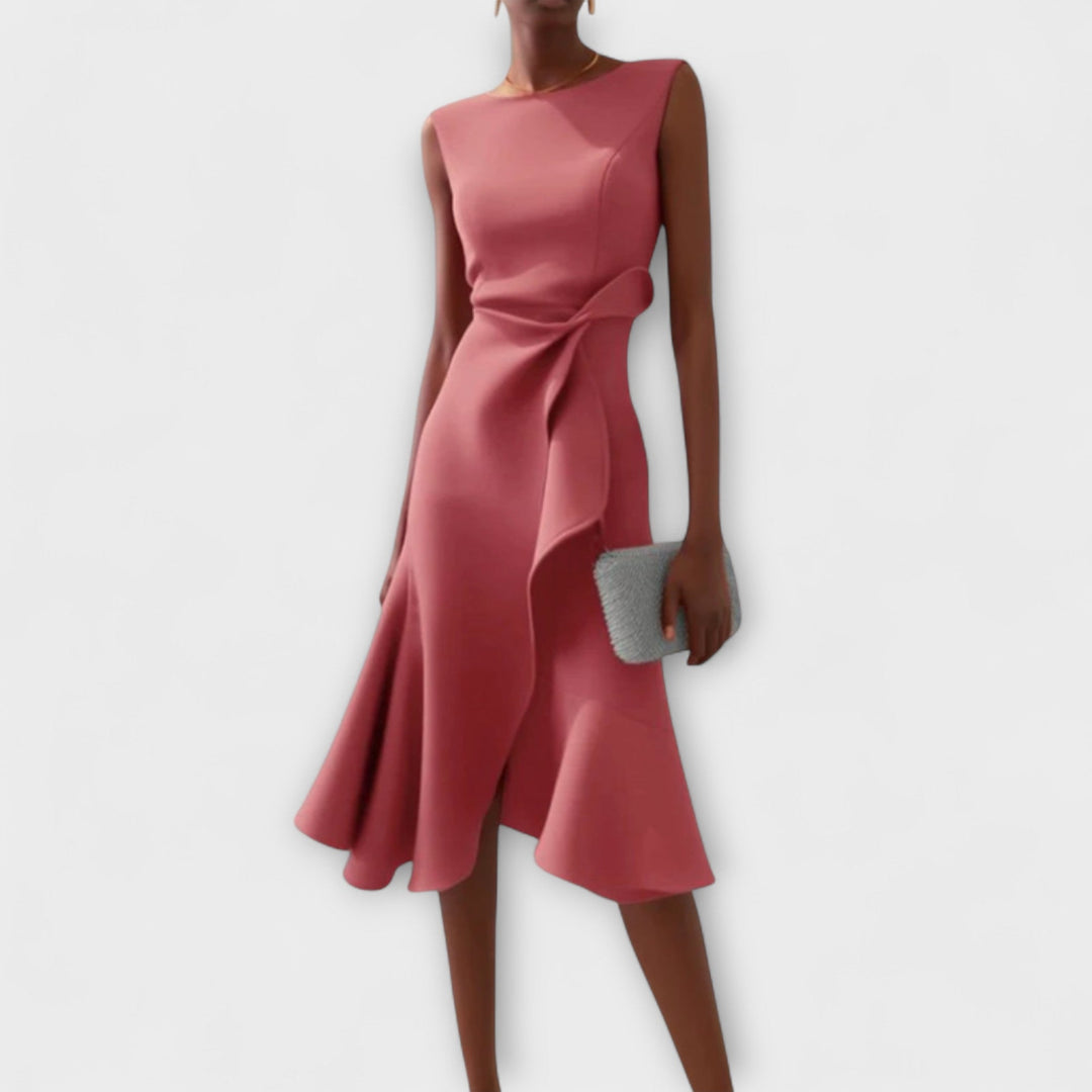 Festliches Partykleid für Damen, drapiert und elegant, ideal für den Abend.