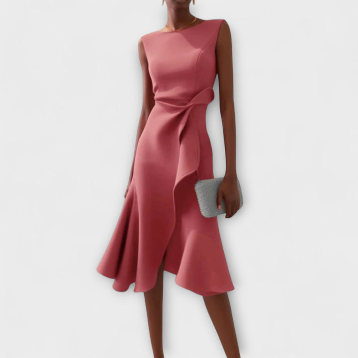 Festliches Partykleid für Damen, drapiert und elegant, ideal für den Abend.