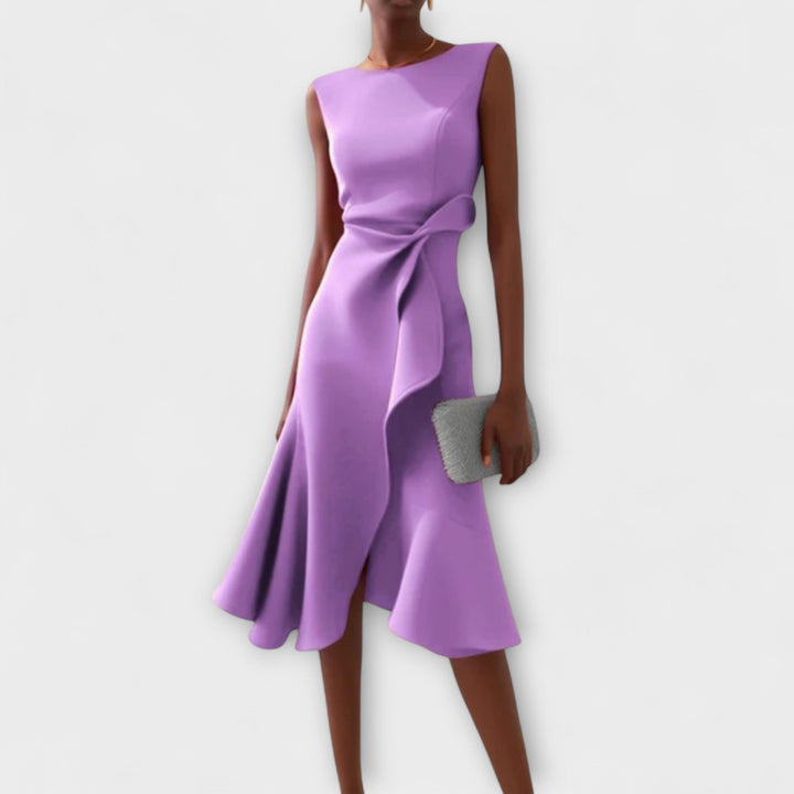 Vielseitiges Damen Midikleid, drapiert, elegant für Party, Abend oder besondere Anlässe.