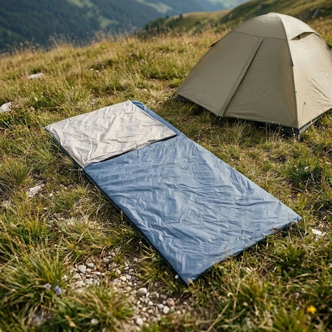Leichter, kompakter Deckenschlafsack für Erwachsene, ideal für Camping, Outdoor-Aktivitäten und Reisen im Sommer.