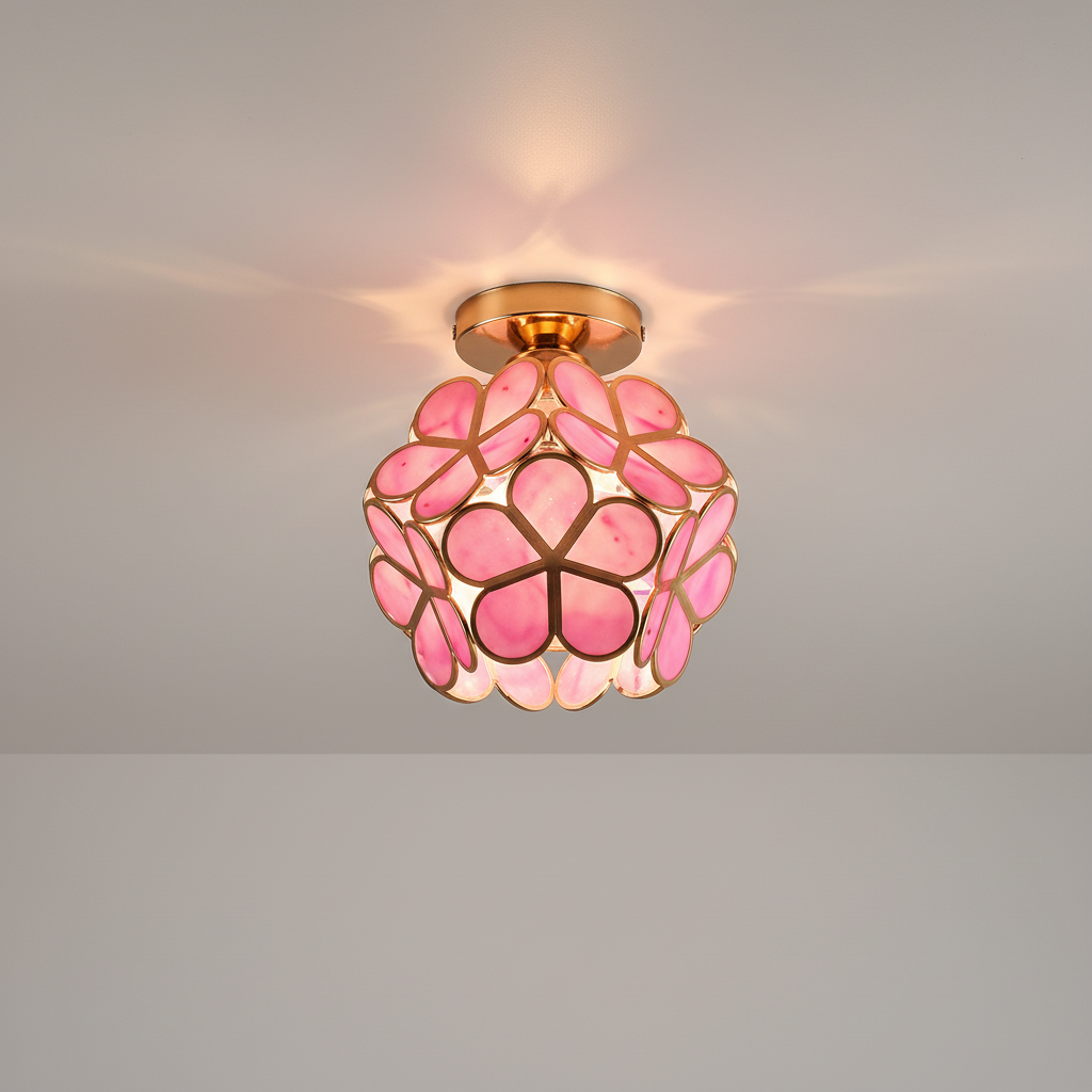 Stilvolle Glas Deckenleuchte ShineFloret, dekorativ für Flur & Wohnzimmer. Hochwertige Innenbeleuchtung.