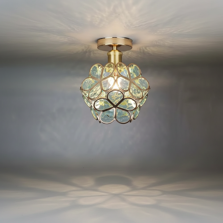 Dekorative Glas Deckenlampe ShineFloret, ideal für Flurbeleuchtung und modernes Wohnzimmerambiente.