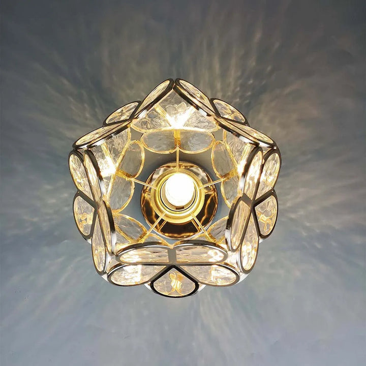 Moderne Glas Deckenleuchte ShineFloret, schafft schönes Licht im Wohnraum. Elegante Flurbeleuchtung.