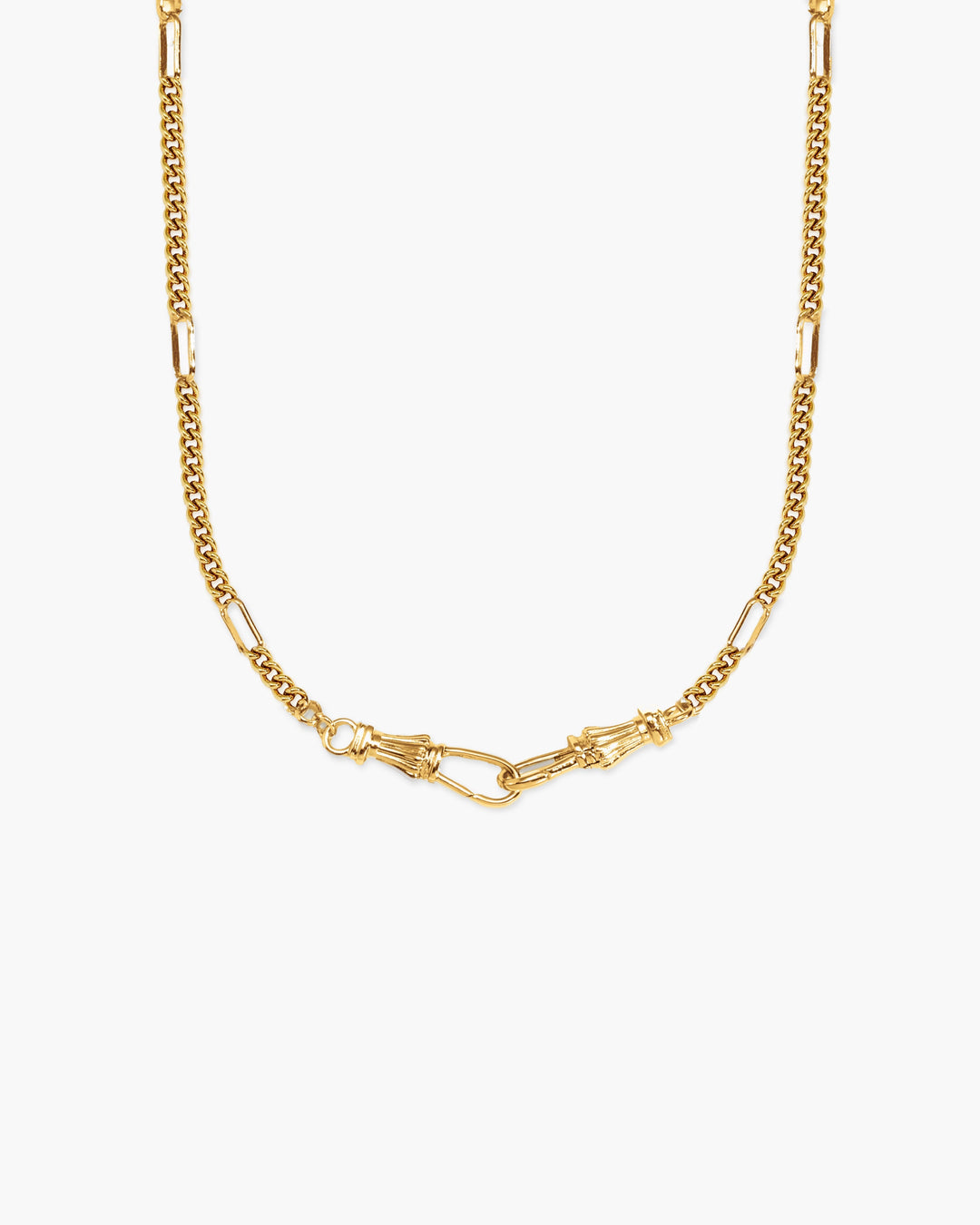 Damen Halskette aus Edelstahl, goldfarben, mit praktischem Charm Holder Verschluss für Anhänger.