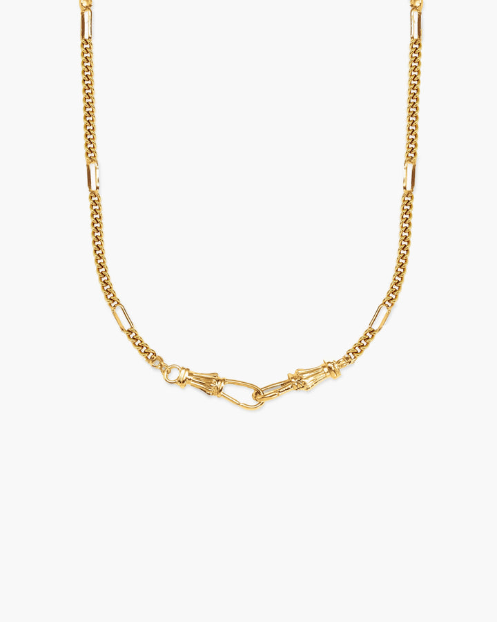 Damen Halskette aus Edelstahl, goldfarben, mit praktischem Charm Holder Verschluss für Anhänger.