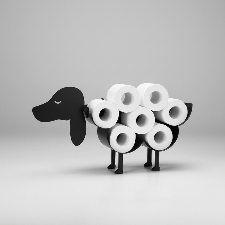 Stylischer Bad-Rollenhalter in Tierform (Kuh/Hirsch), ein Blickfang für jedes Badezimmer.