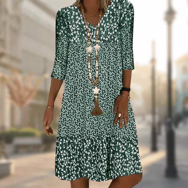 Damen Sommerkleid Soleil, leicht & elegant, knielang. Perfekt für Freizeit & Büro, modische Damenfashion.