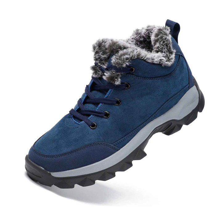 Detailaufnahme: warme Fütterung & rutschfeste Sohle der Damen Winterschuhe. Ideal für Schnee & Kälte.