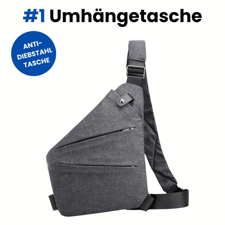 Organisierte Schultertasche für Reisen und Alltag, mit Anti-Diebstahl-Funktionen.