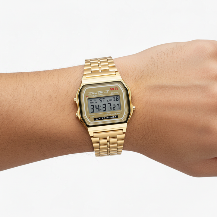 Zeitlos elegante Digitale Armbanduhr, modern & schick für Damen und Herren. Perfektes schwarzes Accessoire.