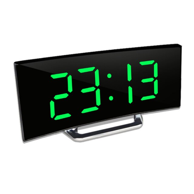 Eleganter digitaler Spiegelwecker mit Ambientebeleuchtung, Uhrzeit und Temperaturanzeige. Praktische Digitaluhr.