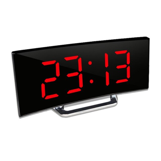 Moderner LED-Spiegelwecker mit klarer Digitalanzeige, Temperatur und Snooze. Perfekt als Tischuhr fürs Büro.