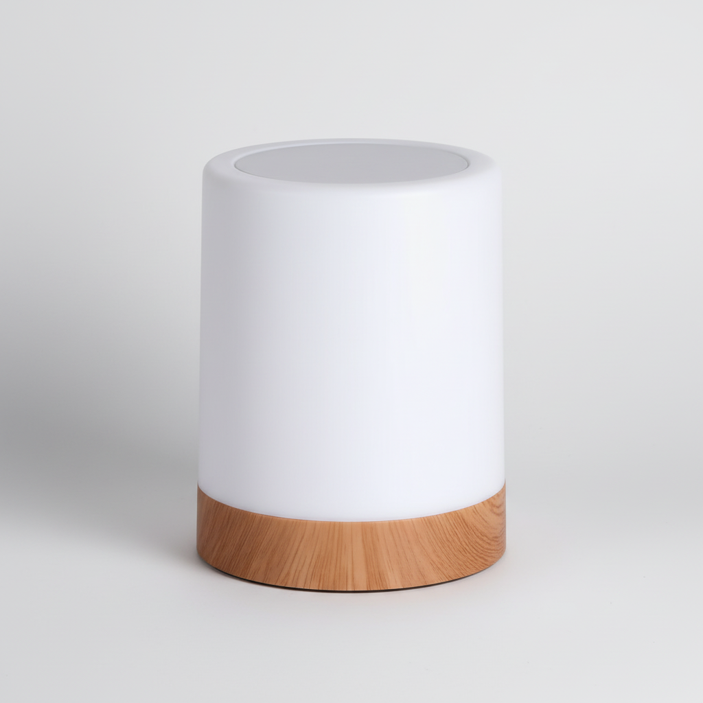 Minimalistische Ambienceo Tischlampe, dimmbares LED-Licht für entspannte Atmosphäre im Schlafzimmer.