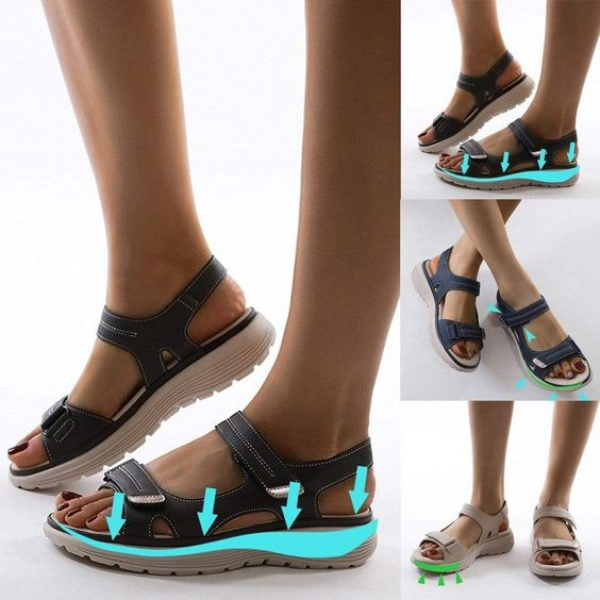 Praktische orthopädische Sandalen als Sommerschuhe, mit verstellbaren Riemen für optimale Fussgesundheit.