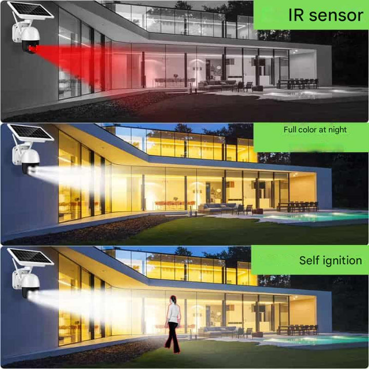 SunGuardX 4K Aussenkamera mit robustem Gehäuse, solarbetrieben & drahtlos für zuverlässige Sicherheit.