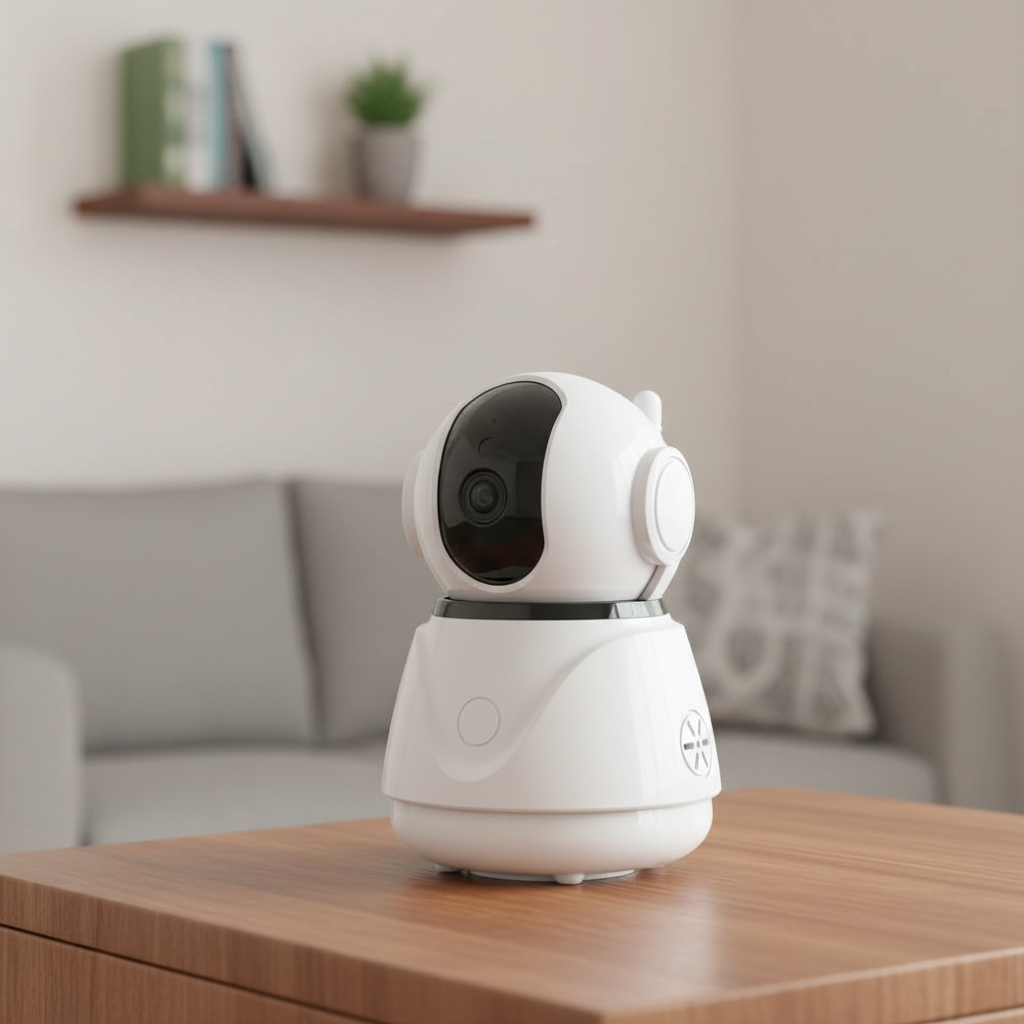 Drahtlose PanoWatchr IP Haustierkamera mit 360° Panorama und HD-Überwachung für Tierbesitzer.