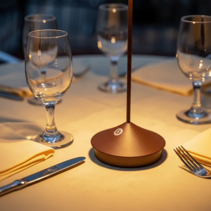 Elegante, dimmbare Akku LED Leuchte als flexible Tischlampe für moderne Innenräume & Ambientebeleuchtung.
