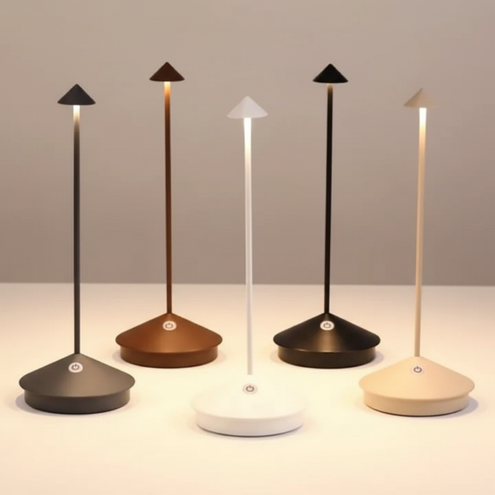 Vielseitige, kabellose LED Tischlampe mit Dimmfunktion, perfekt als Innen- & Außenleuchte mit Akku.