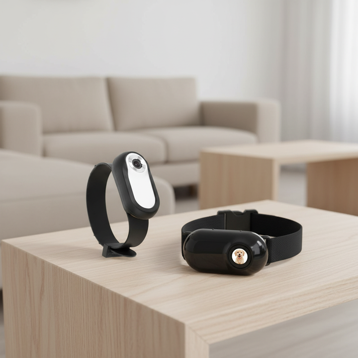 Drehbare HD PetVue Haustierkamera für Hunde & Katzen. Smart Home Überwachung mit 360° Sicht.