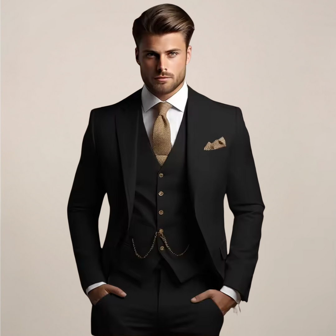 Herren Dreiteiliger Slim Fit Anzug Yannick für Business & festliche Events.
