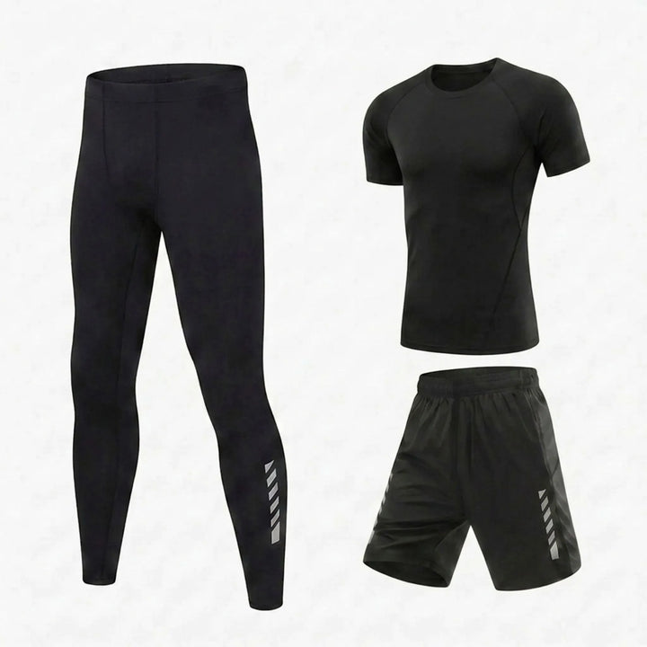 Premium Herren Sport- & Schwimm-Set, dreiteilig: schnelltrocknend, atmungsaktiv, für alle Aktivitäten.