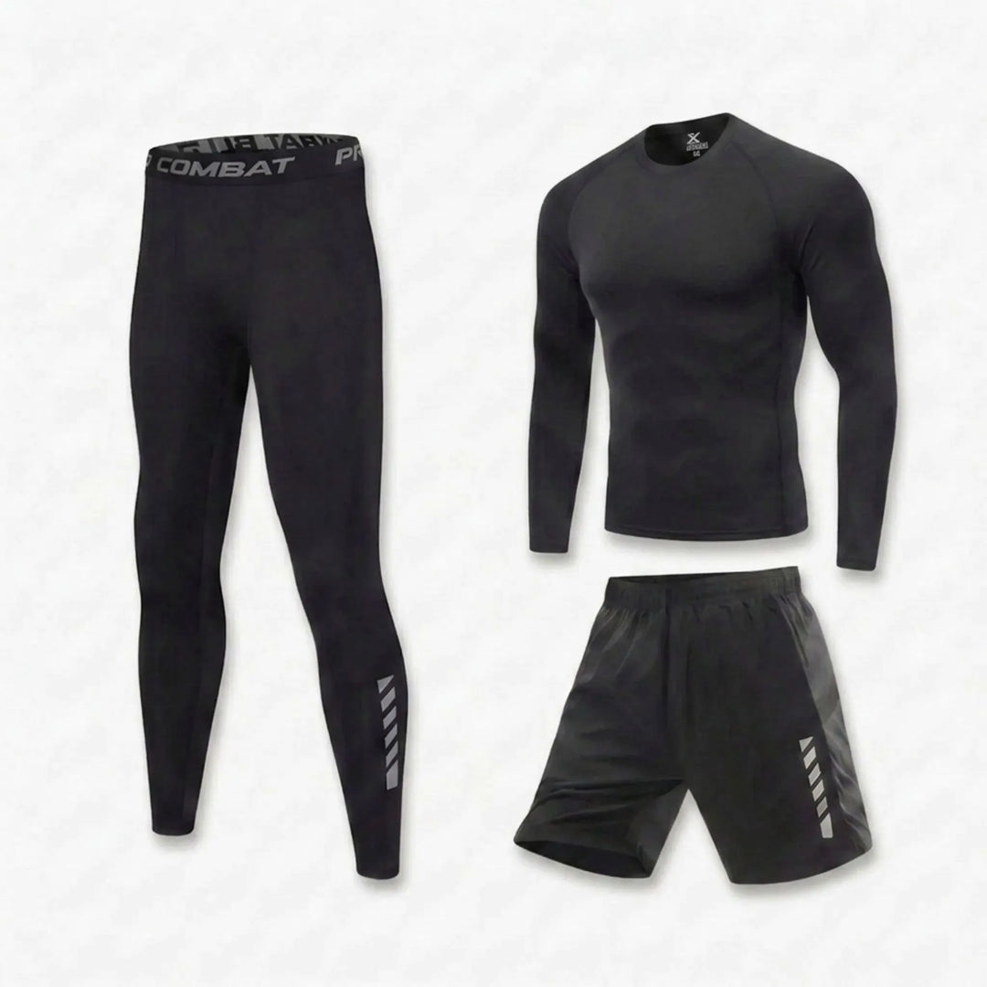 Stylisches Herren Dreiteiliges Schwimm-Set: Bademode, Sportbekleidung für Strand, Training & Freizeit.