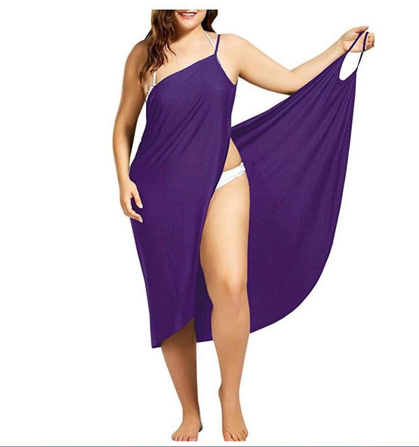 Damen Maxikleid Soleil. Luftiges Wickelkleid für Strand, Pool & Sommer. Ärmelloses Urlaubskleid.