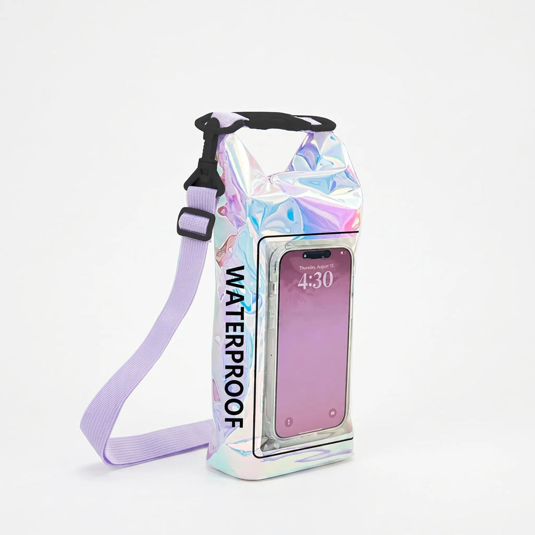 Wasserdichter Drybag mit Rolltop & leicht zugänglichem Smartphone-Sichtfenster für Outdoor-Touren.
