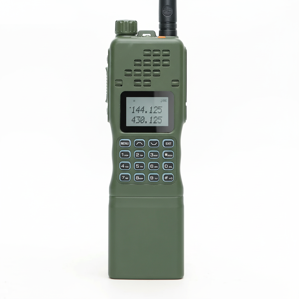 Robustes Dualband Handfunkgerät FieldRadioX, ideal für Outdoor-Einsätze & Notfallkommunikation.