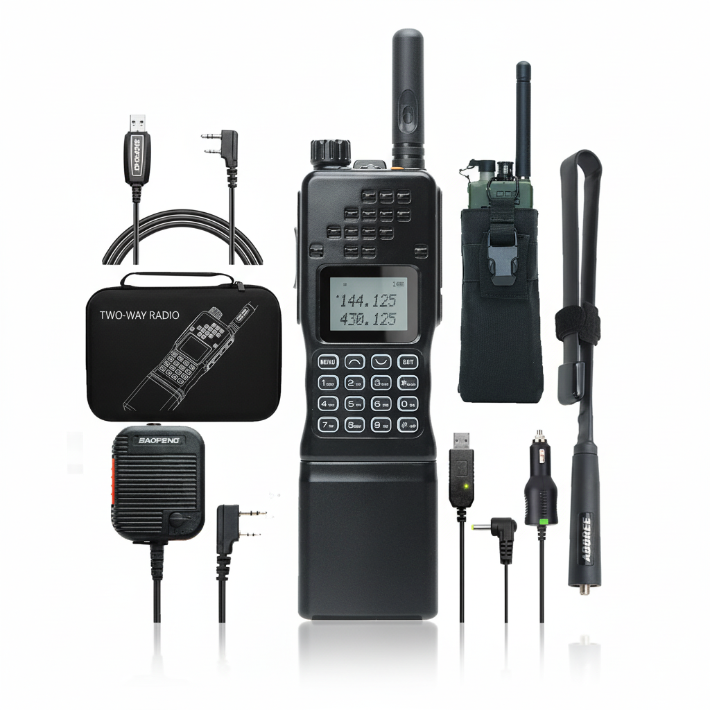 FieldRadioX Dualband Funkgerät mit leistungsstarkem Akku für lange Betriebszeiten bei Outdoor-Abenteuern.