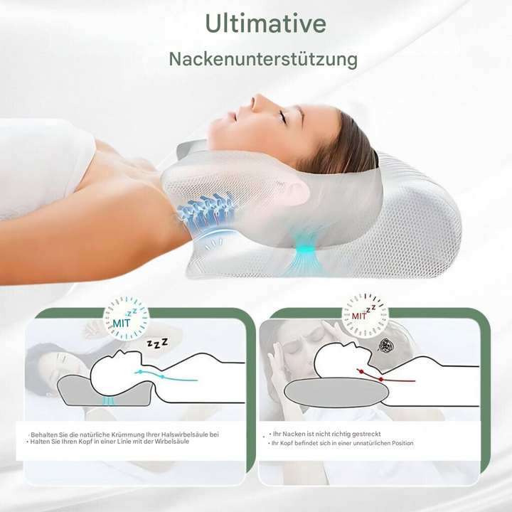 Orthopädisches Kissen von Mayer im Schlafzimmer, bietet Komfort für gesunden und schmerzfreien Schlaf.