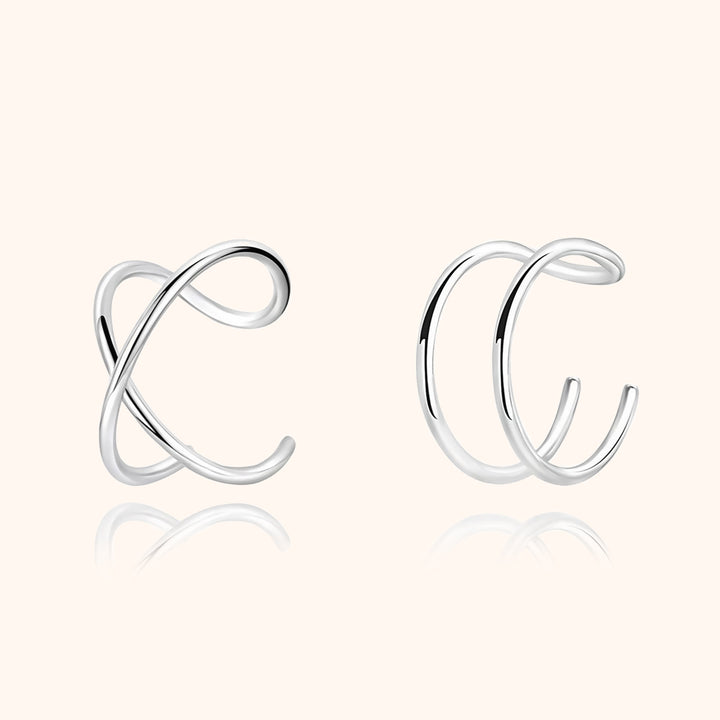 Moderne Damen Ohrclips mit elegantem U- & X-Design. Edler, minimalistischer Schmuck für jeden Anlass.