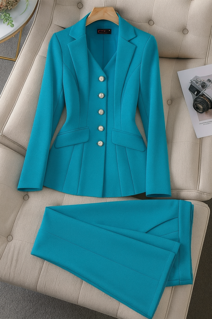 Damenanzug: Eleganter Blazer & Hose (Zweiteiler) im Regular Fit für Business & Events.