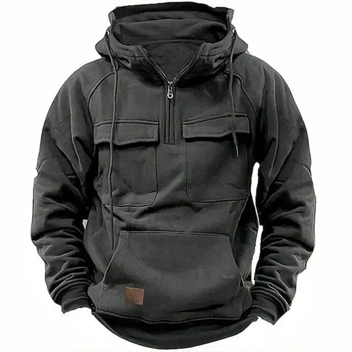 Modische Herrenjacke in dunklem Farbton, perfekt für Herbst & Winter. Stylische Freizeit- & Alltagsjacke.