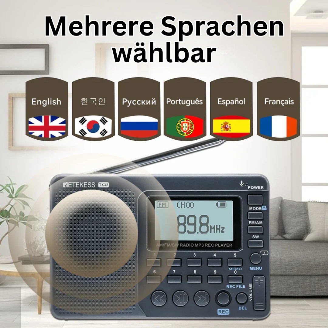 Handliches, kompaktes Multiband-Radio. Perfekter Reisebegleiter & Outdoor-Gadget für Musik, Nachrichten & Audio.