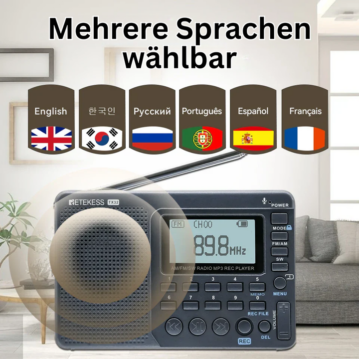 Handliches, kompaktes Multiband-Radio. Perfekter Reisebegleiter & Outdoor-Gadget für Musik, Nachrichten & Audio.