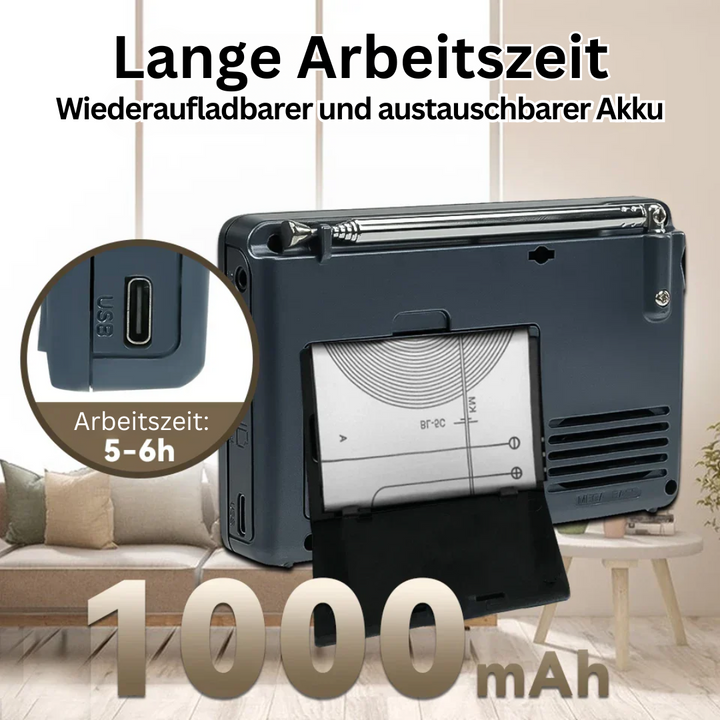 Elegantes, kompaktes Multiband-Radio für entspannten Hörgenuss. Ideal für Nachrichten, Musik & Audio im Alltag.