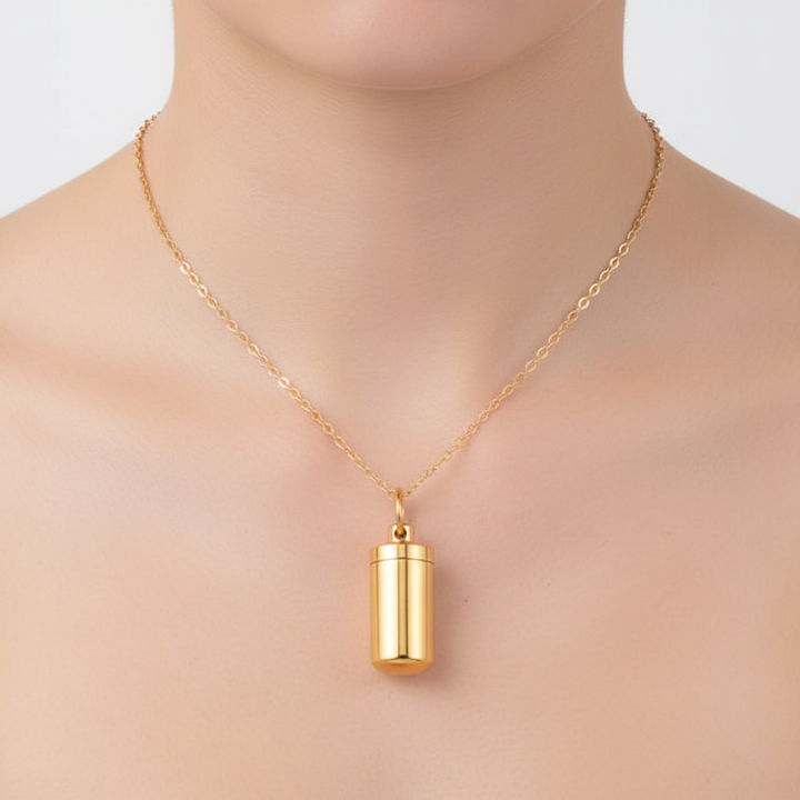 Persönliche AshHeart Edelstahl-Halskette für Damen, Urnenanhänger für Asche, Gedenkschmuck.
