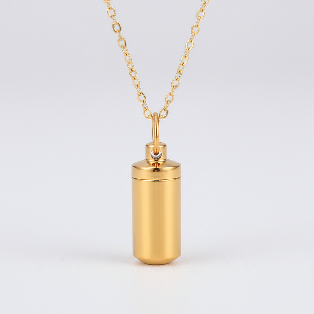 Elegante Damen-Halskette aus Edelstahl mit Herz-Urnenanhänger, Erinnerungsschmuck für Asche.