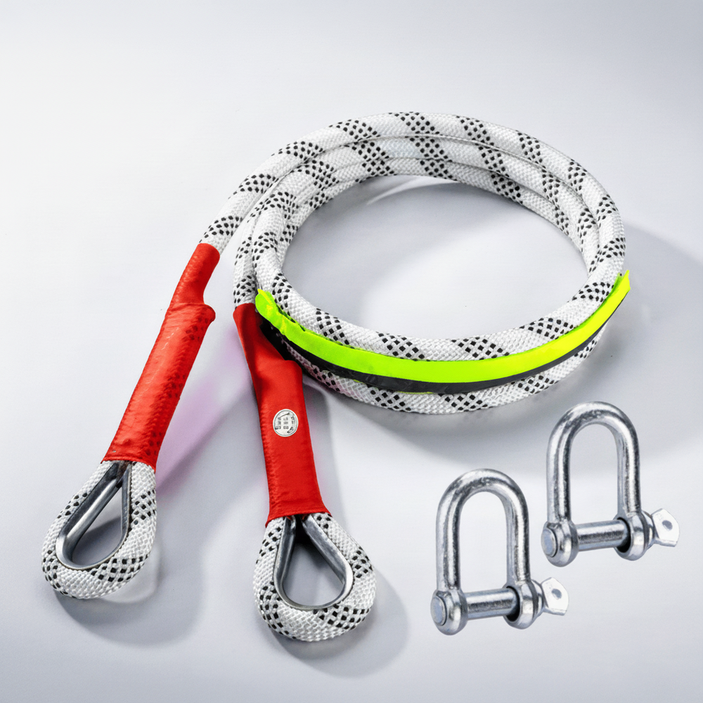 Robustes elastisches Abschleppseil mit Haken, ideal für Notfall, Pannenhilfe & Offroad-Bergung.