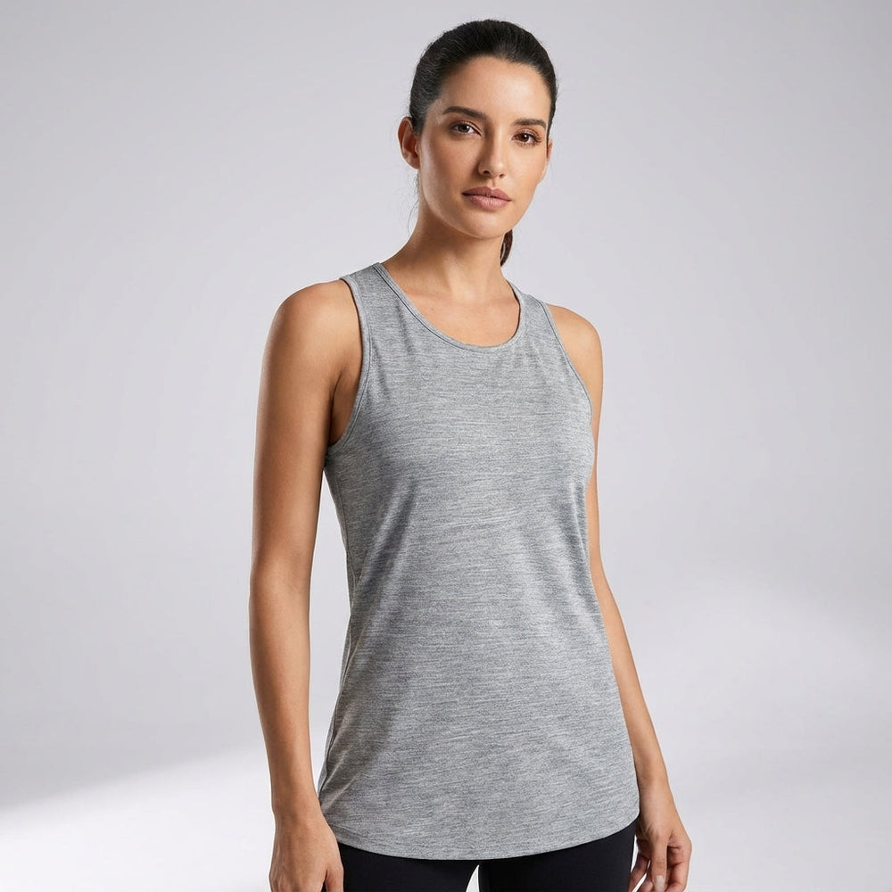 Bequemes Damen Tanktop Samantha, elastisch & ärmellos, mit Rundhals-Design. Perfekte Sportbekleidung für Sommer.