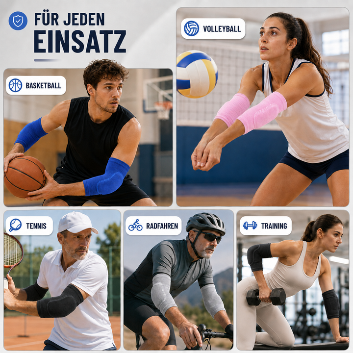 Sportzubehör: Elastischer Ellbogenschutz mit Polsterung für Stoßdämpfung bei intensivem Training.