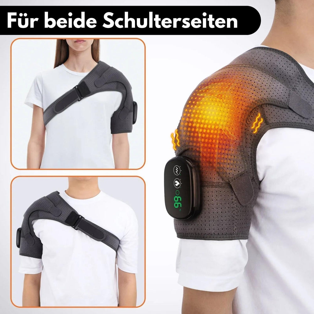 Kabelloses Schultermassagegerät mit Wärme zur effektiven Schmerzlinderung an Nacken, Schultern und Rücken.