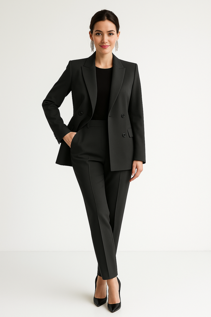 Eleganter Damen Zweiteiler-Anzug mit Blazer & Hose. Perfekt für Business, Büro oder festliche Anlässe. Stilvolles Damenset.